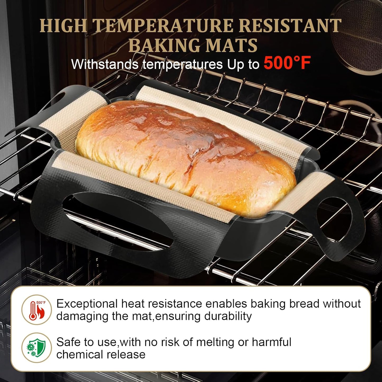 2 Pack Silicone Bread Sling with Handles – Non-Stick Baking Mat Fits 9x5" or 1.5LB Loaf Pans | Reusable, Easy Clean | Perfect for Homemade Bread, Cake, Meatloaf | Bakers & Home Cooks,19"x15"