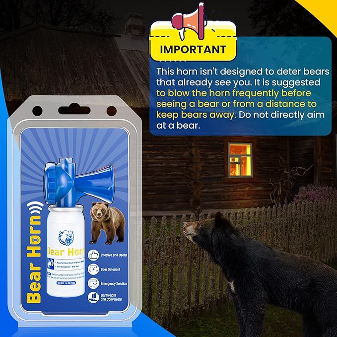 6 Pack 1.4oz Bear Horn Self Defense, Loud Air Horn for Bears, 120dB Heard up to 1/2 Mile Away, Air Horns for Safety for Wild Animals, Bear Alarm Scare Bears, Ideal for Hiking
