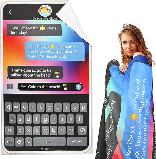 Solaris Microfiber Phone Pattern Beach Mat, 40”x71” Personalized Beach Mat for Adult Women, Sand-Resistant, Quick-Dry Soft Lightweight Compact Pool Mat, Ideal Travel Beach Gifts