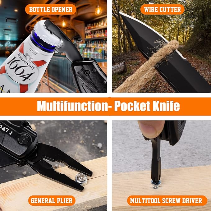 Gifts for Men Husband Boyfriend, Multitool Pocket Knife Gifts for Him, Stocking Stuffers for Men, I Love You Gifts for Christmas Valentines Day Anniversary, Cool Gadgets for Camping Fishing Cycling
