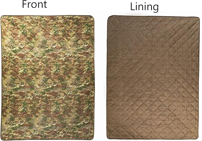 Poncho Liner Military Woobie Outdoor Camping Woobie Blanket for Travel, Beach, Grass, Picnic, Car Emergency, Outdoor, Survival