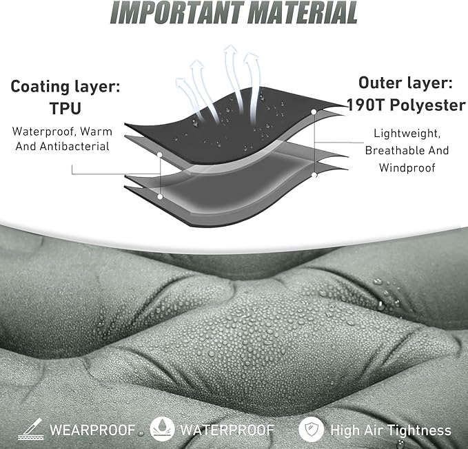 Oversized Camping Sleeping Pad,4.2" Thick Ultralight Camping Sleeping Mats for Adults,Camping Mattress with Pillow & Built-in Pump for Tent,Backpacking,Travel