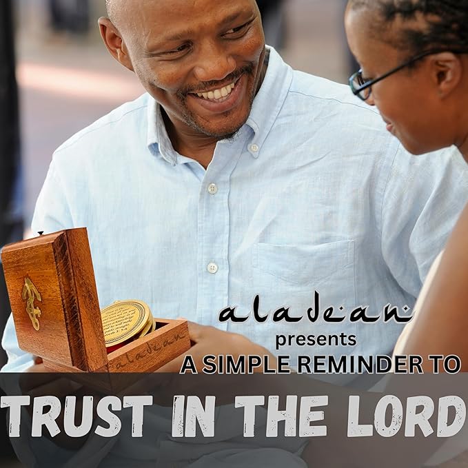 Trust in The Lord - Proverbs 3: 5-6 Engraved Compass, Wood Box Greeting, Inspirational Gift Men, Christian Boys Baptism Gifts, Graduation Day