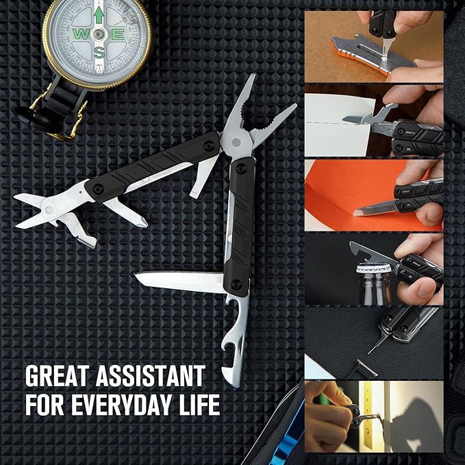 OKNIFE Otacle P1 11-in-1 Multi-Plier, Lightweight Multitool Pliers with Scissors, Bottle Opener and Screwdriver, EDC Gear with Lanyard Hole
