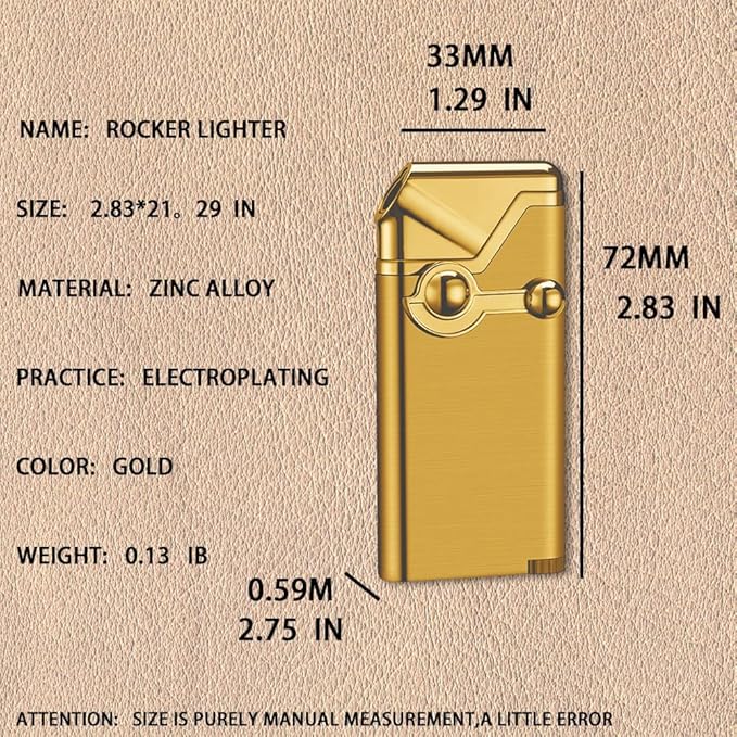 REDBMX Torch Lighter,Refillable Butane Lighter,Jet Lighter,Creative Rocker Cool Lighter,Windproof Portable Lighter Grill Camping Lighter Best Boyfriend Gifts(No Gas) (Gold)