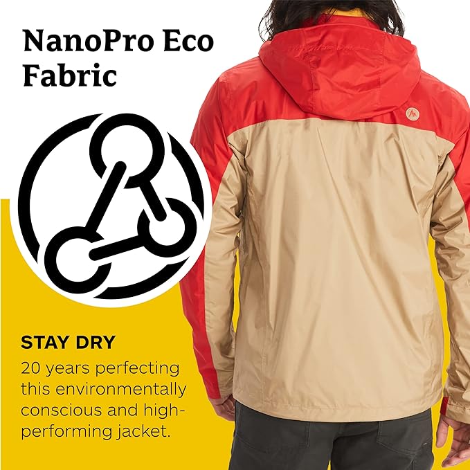 MARMOT Men's Precip Eco Waterproof Rain Jacket - 100% Recycled, Breathable, Lightweight, Packable Raincoat