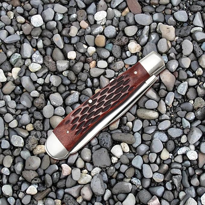 ALBATROSS Traditional Stainless steel Folding Pocket Knives with 2 Blades, FK060 (Brown)