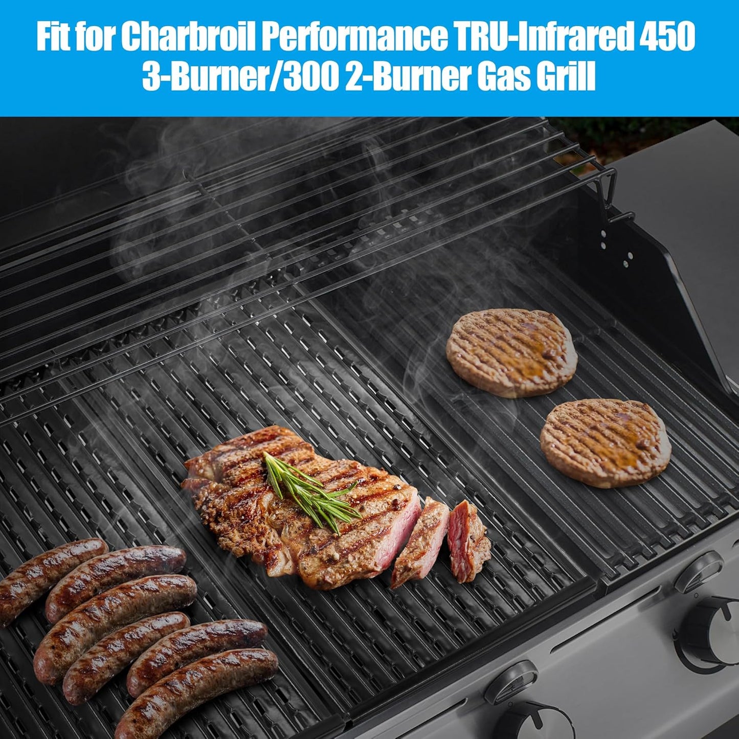 17" Grill Grates for Charbroil Performance TRU-Infrared/Amplifire 2 Burner 463633316 463655621 Gas Grill,Emitter Plates for CharBroil G327-1100-W1 Replacement Parts, 2 Pack