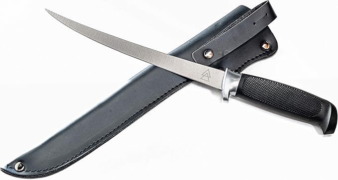 Bushcraft Fillet Knife, 12.25 Inch Fillet Knife for Fish, Fixed Blade Fish Fillet Knife, 440C Hardened Stainless Steel Boning Knife by Kratos - ZF1F