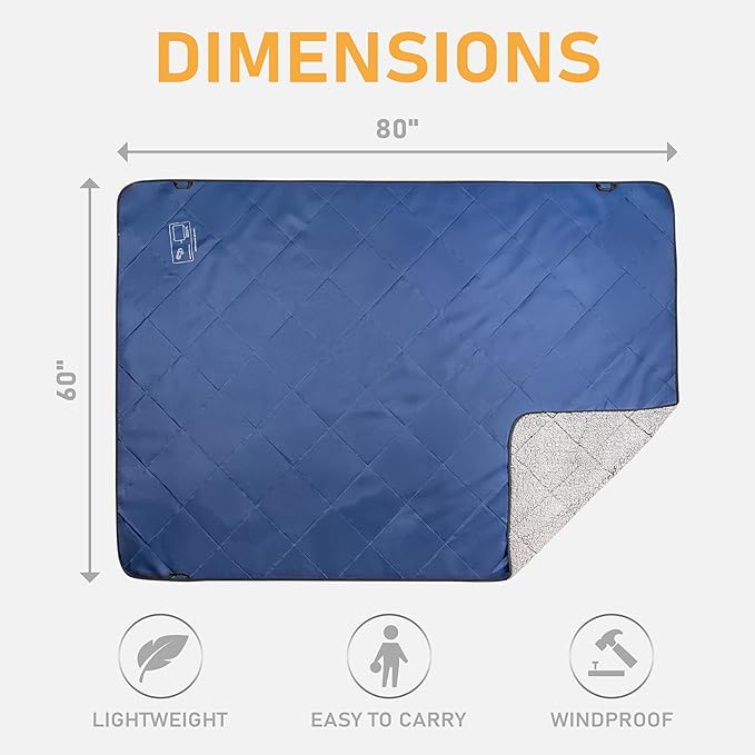 Solaris Stadium Outdoor Blanket, 60” x 80” Super Warm Soft Water-Resistant Camping Picnic Blanket for Outdoor Sport, Packable Windproof Emergency Blanket for Car Couch, Outdoor Ideal Gift