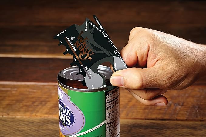 Wallet Ninja Multitool Card – 18 in 1 Credit Card Size Multi-Tool for Quick Repairs, EDC Survival Gear, Bottle Opener, Camping – Cool Gadget and Stocking Stuffer – Black (3)