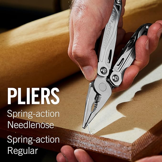 LEATHERMAN, Sidekick Pocket Size Multitool with Spring-Action Pliers and Saw, Stainless Steel with Nylon Sheath