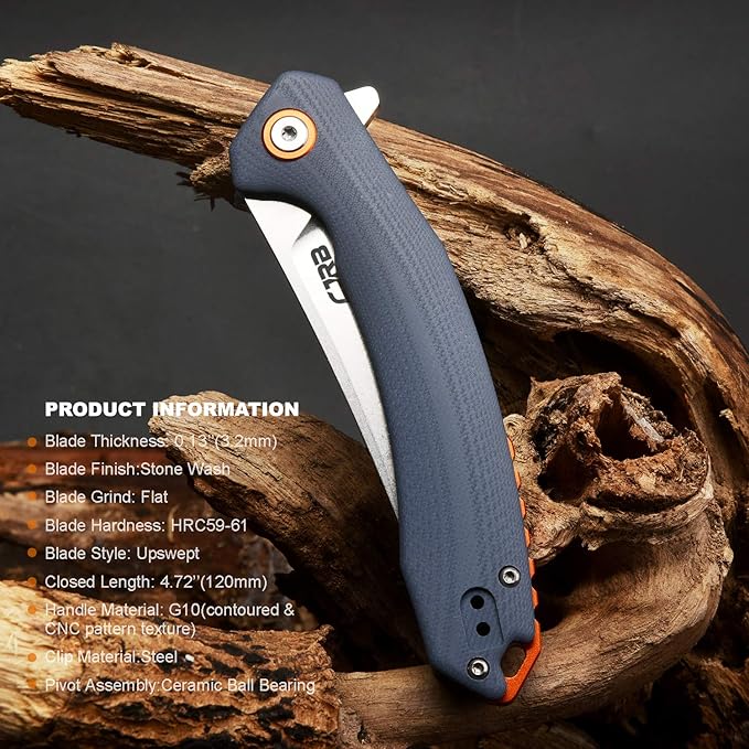 CJRB Folding Knife Gobi(J1906) Stonewash D2 Steel Balde G10 Tactical Handle Pocket Folding Knife EDC