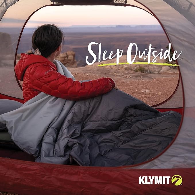 Klymit Horizon Overland Packable Camping Blanket and Comforter, Gray