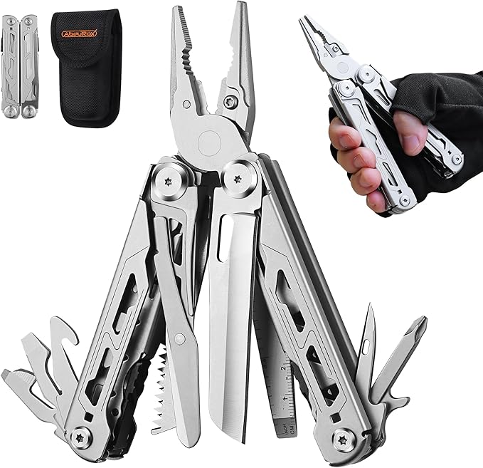 Multitool Pliers, 17-In-1 Heavy Duty Survival Multi-Tool with Sheath, Perfect Gadgets for EDC Survival Camping Hiking, Stocking Stuffers and Gifts for Men