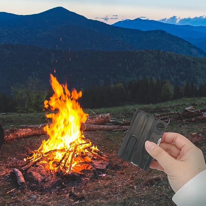Foldable Multifunctional Tool Card, Survival Cards Wallet Tool Portable Emergency Tools, Camping Combination Tool Kit for Outdoor Hunting Hiking Camping Fishing