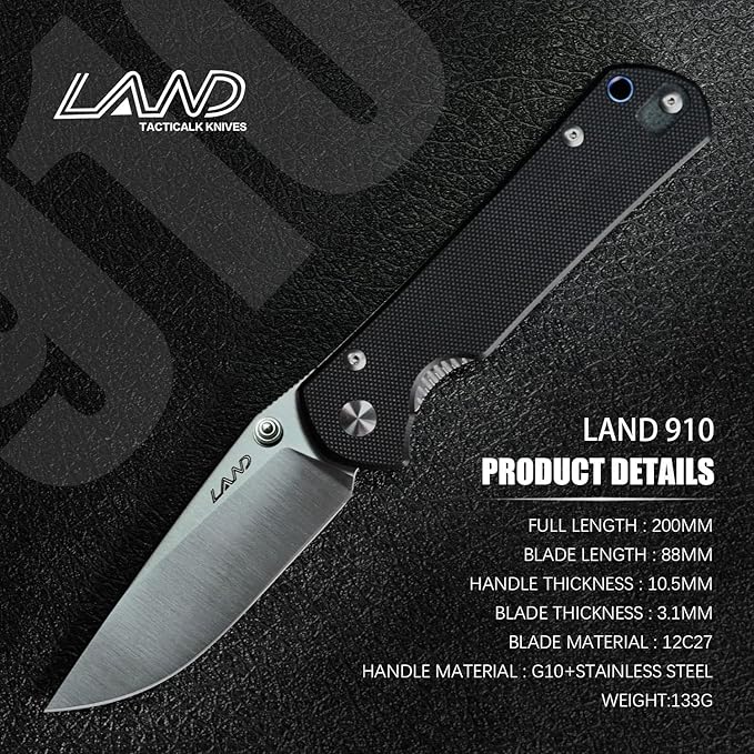 LAND Outdoor Hunting Survival Camping EDC Tool Pocket Folding Knife (910)