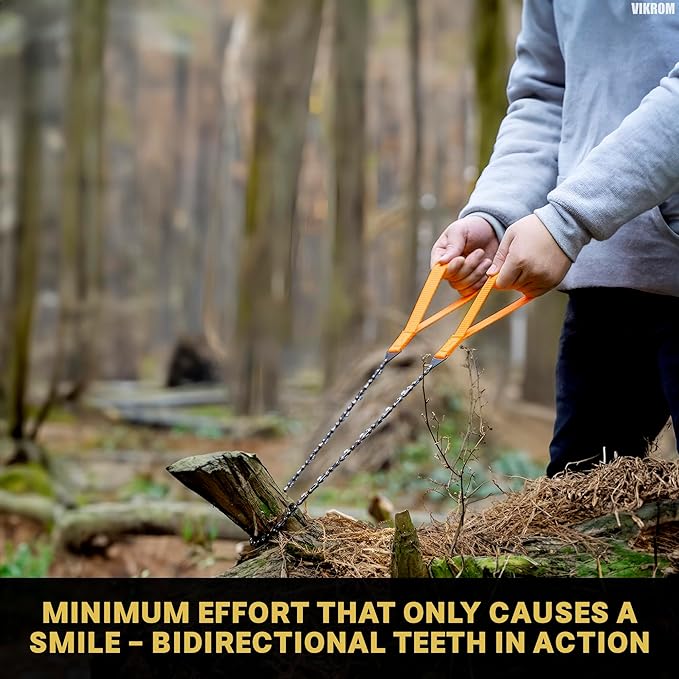 Pocket Chainsaw Rope Saw – 25" Hand Chain Saw for Tree Cutting Pocket Saw Chain Camping Saws - Mini Hand Saw for Wood Cutting Saw Rope Chain Saws for Trees Cutting Saw Camping Survival Gear Wire Saw