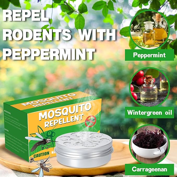 Mosquito Repellent Powerful to Repel Fly Mosquito, 4Pack Natural Mosquito Repellent Outdoor Indoor, Plant Formul Control Mosquito Bits for Home/Camping/Travel/Car