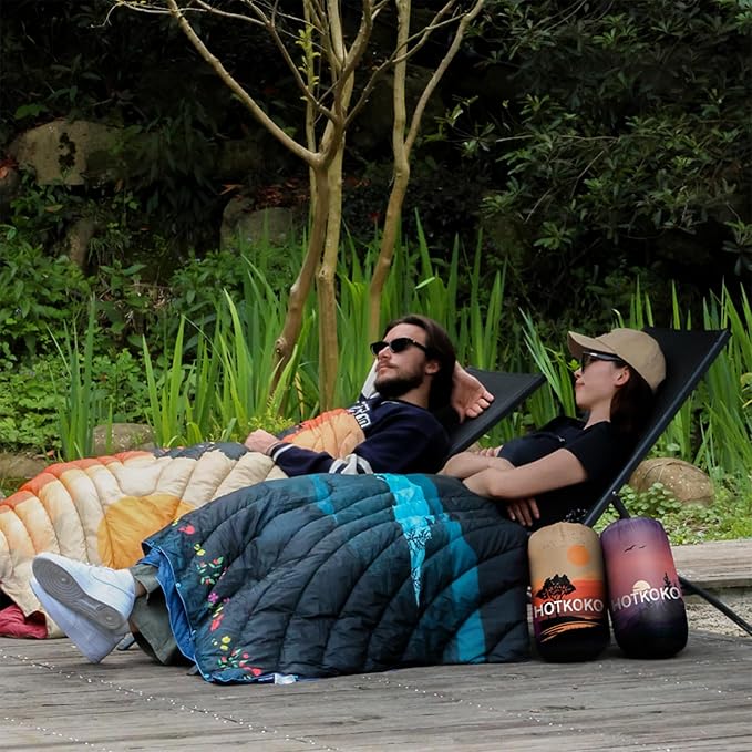 Camping Blanket,Lightweight Down Alternative Puffy Printed Camping Blanket Packable Outdoor Blanket for Camping,Traveling, Stadium, Hiking, Picnics