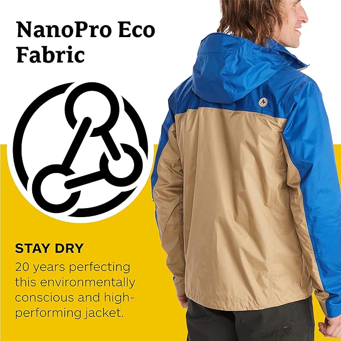 MARMOT Men's Precip Eco Waterproof Rain Jacket - 100% Recycled, Breathable, Lightweight, Packable Raincoat