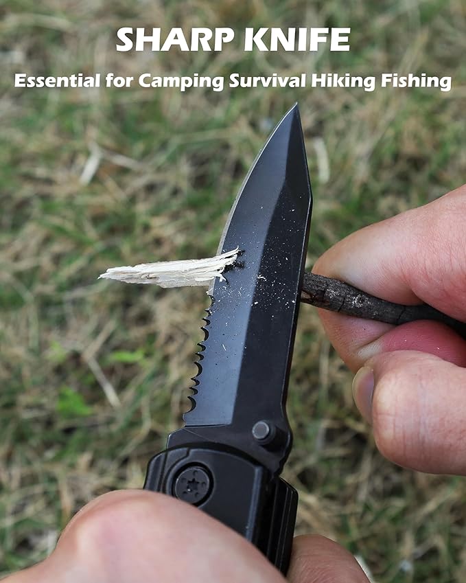 Rush Deer Pocket Knife - Folding EDC Multitool for Men, Small and Versatile Camping, Fishing, and Hiking Accessories Set