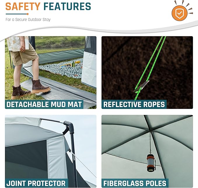 Screen House Tent 13x9ft Screen Room Mesh Gazebos w/ 2 Magnetic Doors, Included Projection Screen, Camping Tent Screened Canopy Shelter for Outdoor Patios Backyards Activities