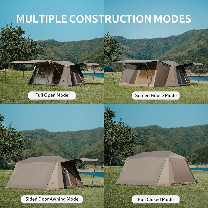 Naturehike Village Camping Tent,4/6/8 Person Tents for Camping, 60S Easy Setup Instant Tent for Family Camping, Car Camping