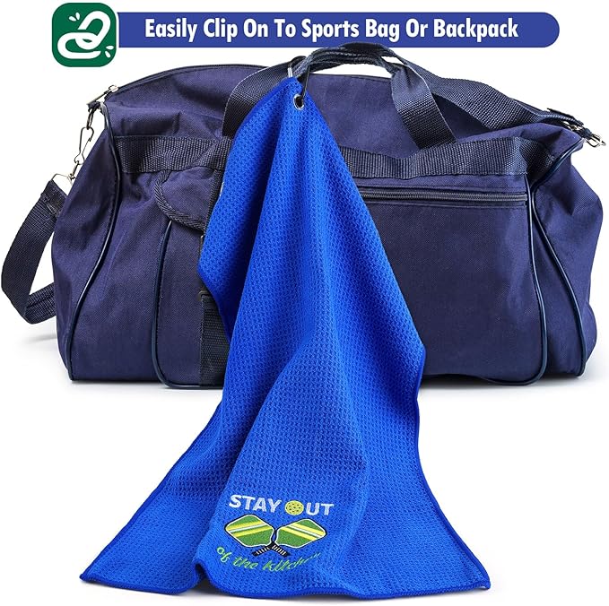 Hosuly 4 Pieces Funny Dinkball Towels Microfiber Cotton Athletic Towels with Clip Embroidered Towel Gift for Men Women Dinkball Lovers(Men,Stylish)