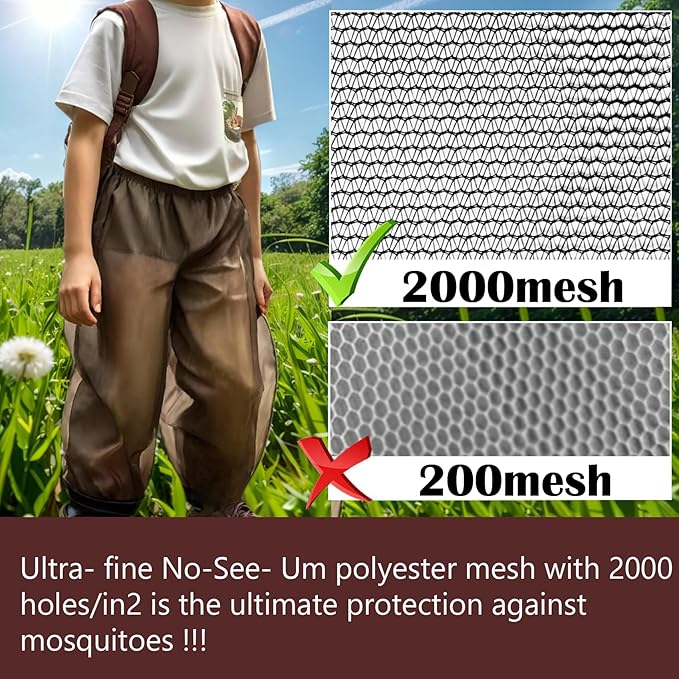 Aventik No-See-Um Mesh Youth Mosquito Jacket, Youth Mosquito Pants M&L Super Light, Keep Safe Cool, UV Protection
