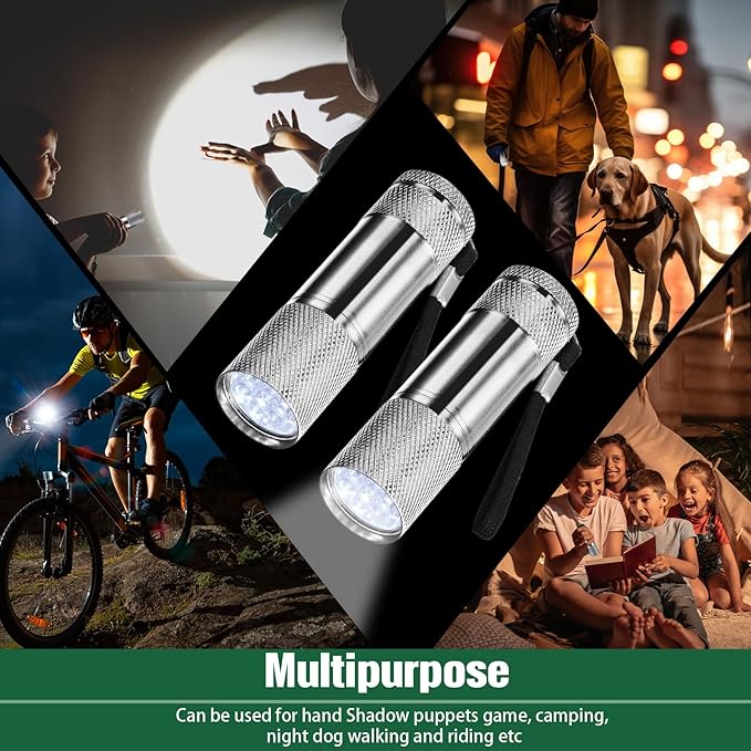 VIHOSE 32 Pcs Mini Flashlights Bulk, Bright Aluminum Handheld Flash Light with Lanyard, Small LED Flashlights for Kids Night Reading Emergency Hurricane Camping Hiking Party Favors(Gray)