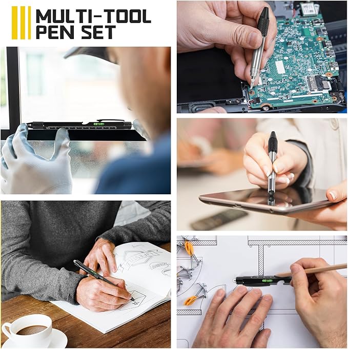 Gifts for Men, Stocking Stuffers for Adults Men, 9 in 1 Multi-Tool Pen, Mens Gifts for Dad, Father‘s Day Gifts from Daughter Son Wife, White Elephant Gifts for Adults, Birthday Christmas Gifts for Men