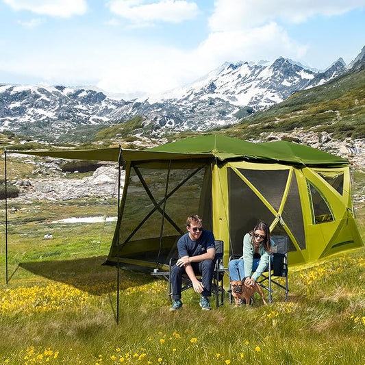 TIMBER RIDGE 4/6/8 Person Instant Pop Up Cabin Tent, Easy 60 Second Setup, Weather Resistant Camping Family Hub Tent with Rain Fly and Carry Bag for Camping Hiking Outdoor Travel