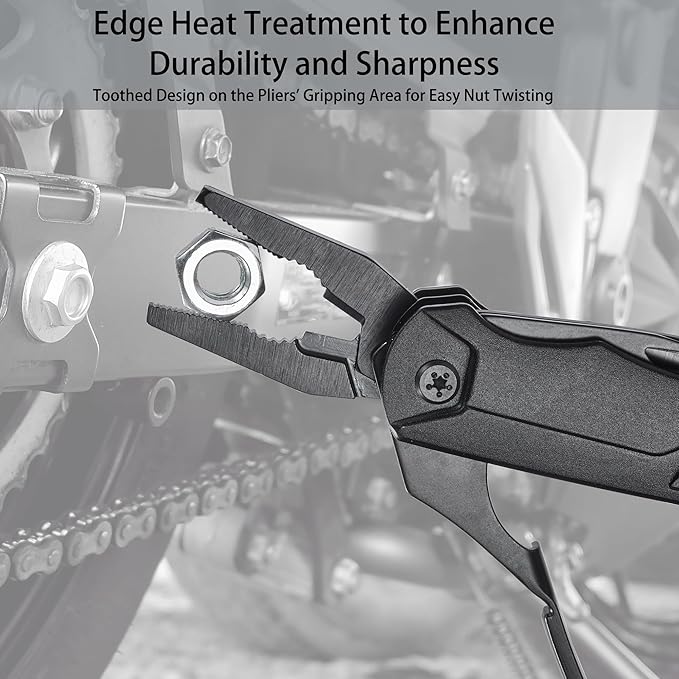 Multitool Wrench 19 In 1 Multipurpose Camping Gear Pocket Size Adjustable Wrench with Pliers, Wire Cutter, Cutting Saw, Bottle Opener for Maintenance, Camping and DIY,Gift for Him
