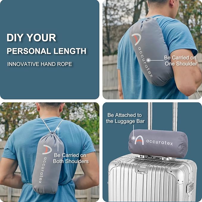 ACCURATEX Camping Pillow-100% Cotton Breathable Cover,Shredded Memory Foam Compressible Travel Pillow,Camping&Travel Accessories-Small Backpacking Pillow Camping Essentials for Sleeping,Car&Airplane