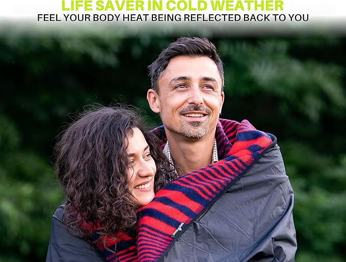 SUITEDNOMAD Large Waterproof Outdoor Stadium Blanket, Windproof and Warm Double Sided Fleece Throw, Great for Cold Weather Camping,Picnic,Sports,Festivals,Dogs