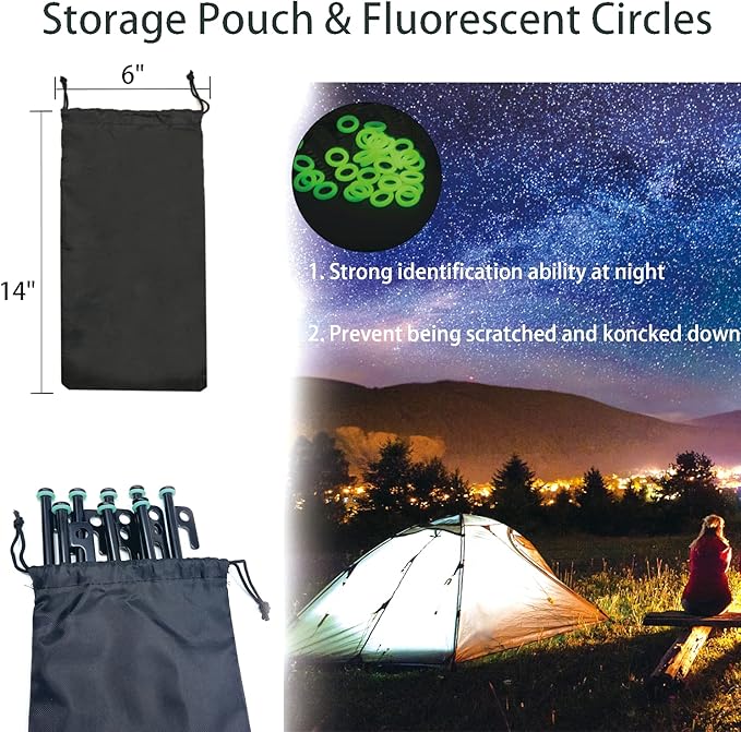 Tent Stakes, 8Pcs 10in Heavy Duty Forged Steel Tent Stakes +Storage Pouch, Metal Tent Stakes, Metal Stakes for Tent Used on Rocks, Grassland, Dessert, Stormy Weather(8Pcs 10in Tent Stakes)