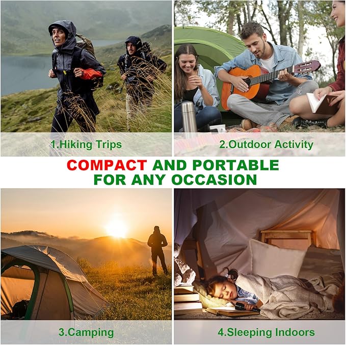 Sleeping Pad for Camping with Built in Pillow Self-Inflating Sleeping Mats with Built-in Foot Pump Ultralight Travel Air Mattress for Camping Backpacking Tent Hiking Green 1Pcs