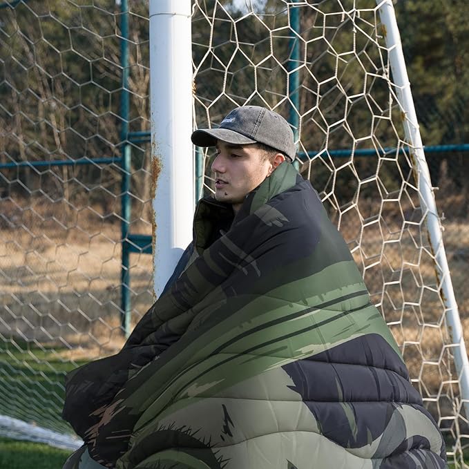 Outdoor Puffy Camping Blanket, Lightweight Windproof Warm Stadium Blanket, Packable Travel Camping Quilt for Cold Weather,Hiking, Backpacking,Sleeping, Hammock, Adventure 78"x 56"