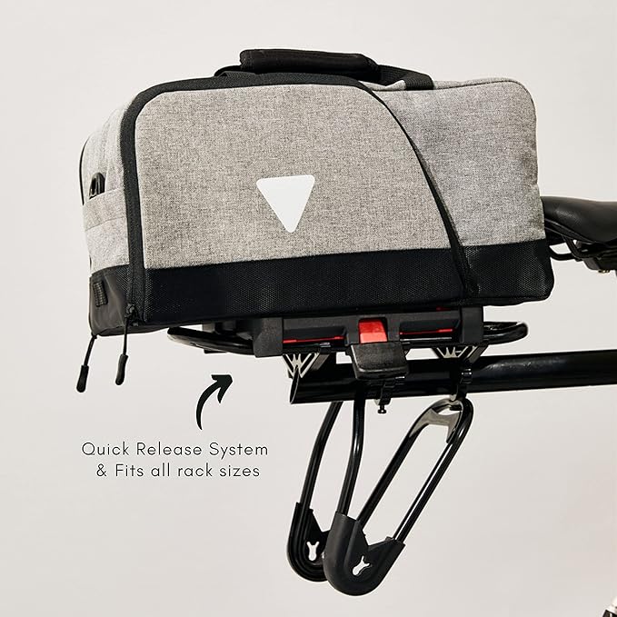 Vincita Nash Bike Trunk Bag - Universal Quick-release Fit All Rear Racks With Expandable Panniers And Waterproof Rain Cover, Large Capacity - Bicycle Commuter Bag Suitable For All Bicycles