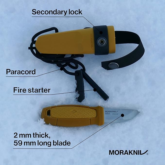 Morakniv Eldris Fixed-Blade Pocket-Sized Knife with Sandvik Stainless Steel Blade, Lanyard and Firestarter, 2.2-Inch