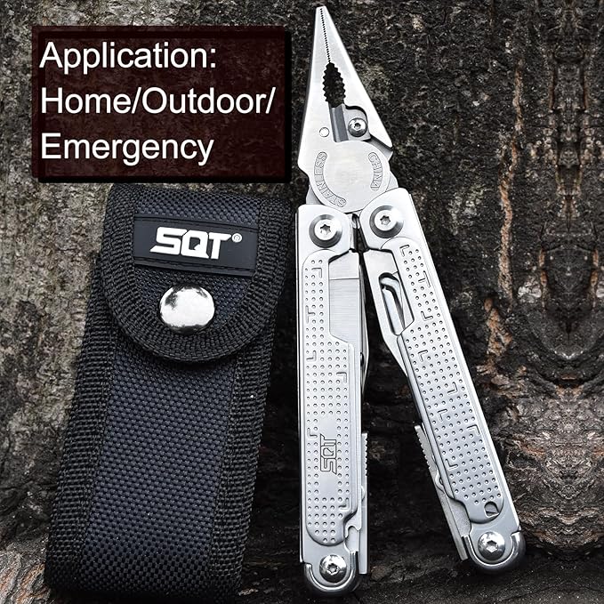 SQT2048 20-in-1 Multitool, Gifts for Men, Foldable & Self-Locking, Professional Multitool for DIY, Outdoor Camping, and Home Repairs...