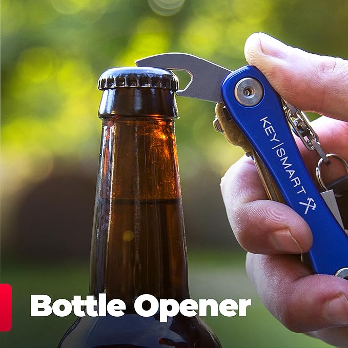 KeySmart Rugged Key Organizer for Men - Compact Multi-Tool Key Holder with Bottle Opener and Pocket Clip (Up to 14 Keys)