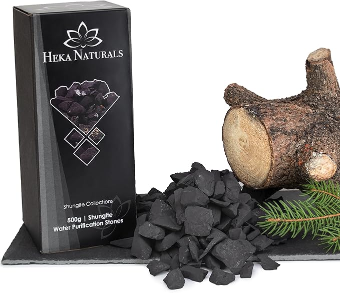 Heka Naturals Shungite Water Filter Crystals, 500g, Multipurpose Decor, Water Purifier, Balance & Protection, Gift of Wellbeing