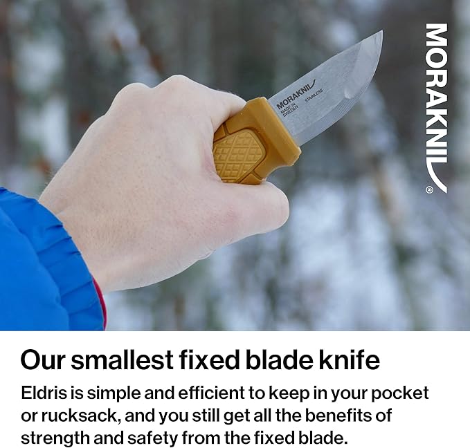 Morakniv Eldris Fixed-Blade Pocket-Sized Knife with Sandvik Stainless Steel Blade, Lanyard and Firestarter, 2.2-Inch