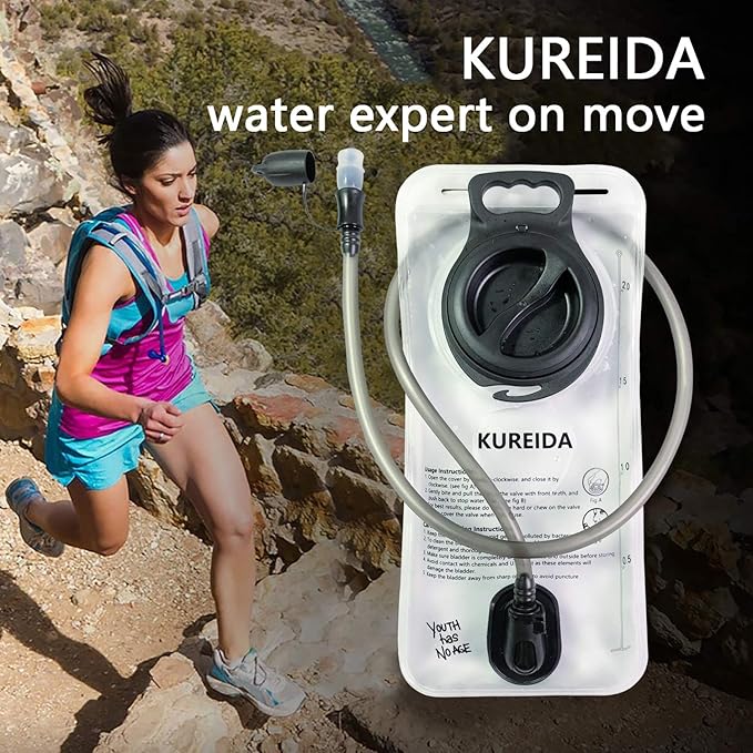 Hydration Bladder 2 Liter Leak Proof Water Reservoir,BPA Free,Wide Opening, Military Water Bladder Combined with Hydration Backpacks for Biking Hiking Running Camping Climbing.