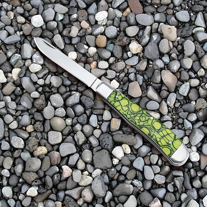 ALBATROSS Traditional Stainless steel Folding Pocket Knives with 2 Blades, FK060 (Green)