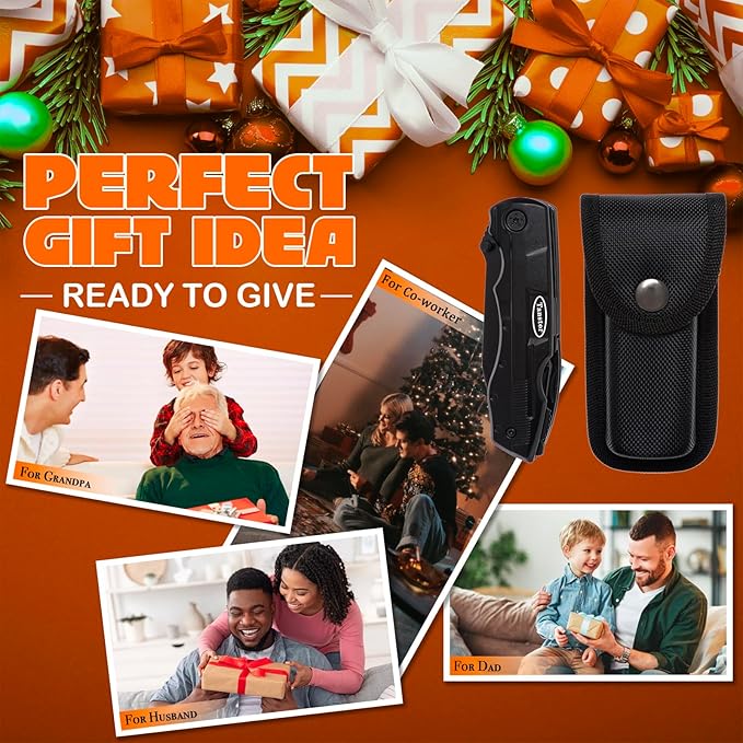 Gifts for Men, Pocket Knife for Men, Folding Knives for Him, Stocking Stuffers for Men, Anniversary Birthday Gifts for Men, Cool Gadget for Hiking,Camping,Outdoor