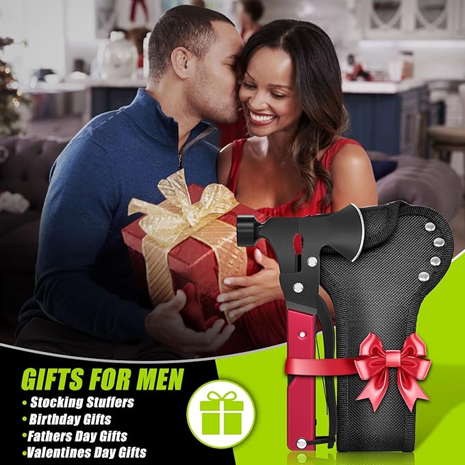 Christmas Cheer Meets Survival Smarts,Cool Gadget Gift - 15-in-1 Multi-Tool Axe Hatchet for Camping,Hiking Enthusiasts