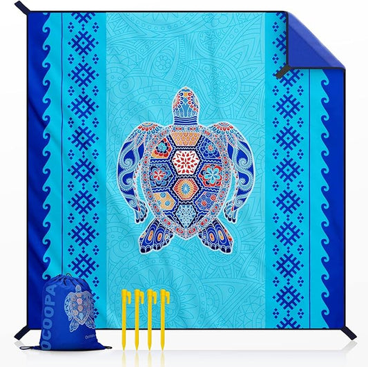 OCOOPA Beach Blanket Waterproof Sandproof, 10'X 9' Extra Large, Soft and Sturdy, Light Weight and Portable, Perfect for Beach Vacation, Famlily Park Picnic, Travel Camping, Outdoor Gifts